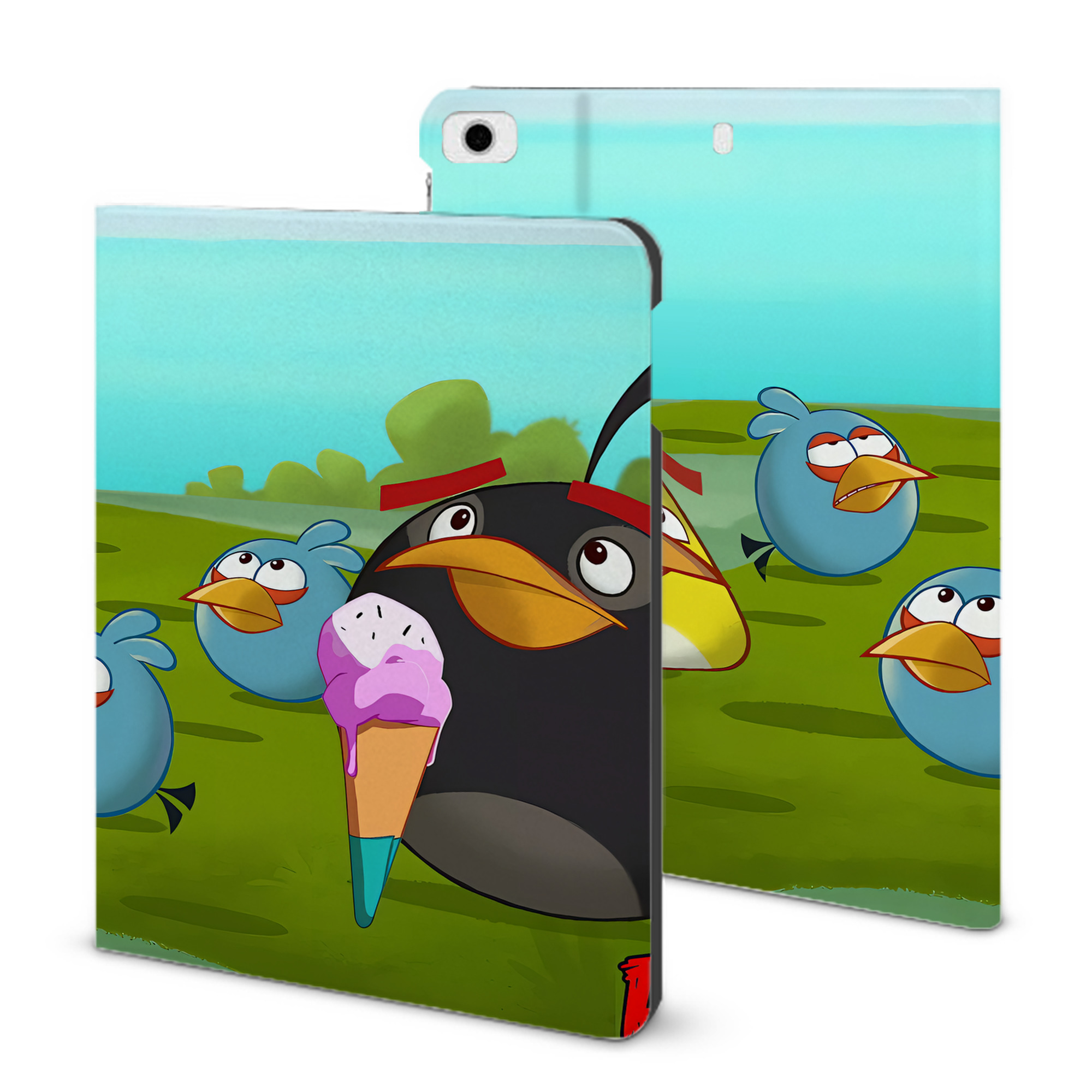 （画像用） Angry Birds アングリーバード IPad ケース ブック型 PUレザー TPU 耐衝撃 軽量 薄型 ペン収納なし 全面保護 IPad 各モデル対応